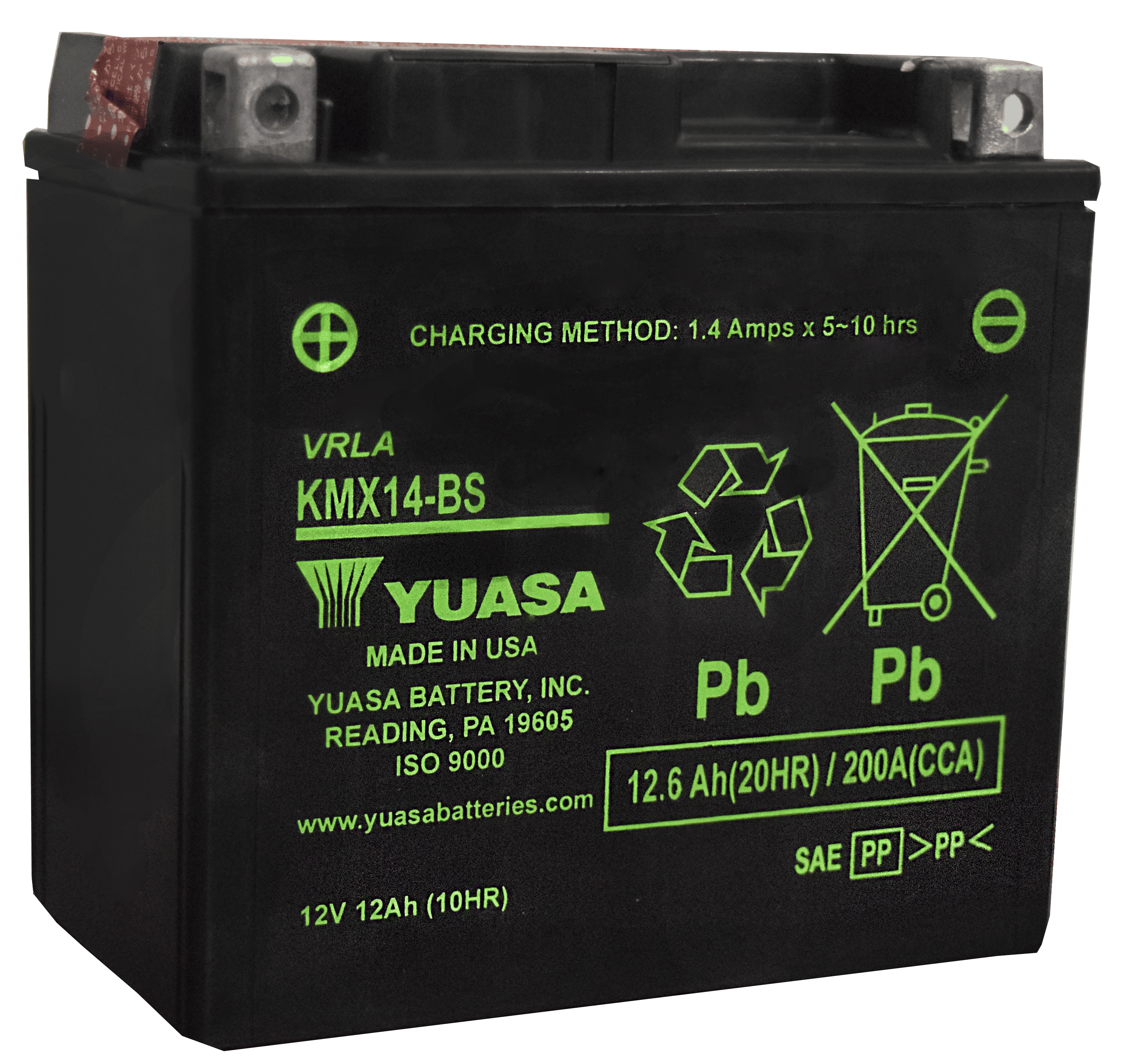 Motorcycle Battery CTX14-BS 12V 12Ah Replaces YTX14-BS