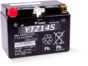 YUASA AGM YT14B-BS 12Ah Batteries moto 12V